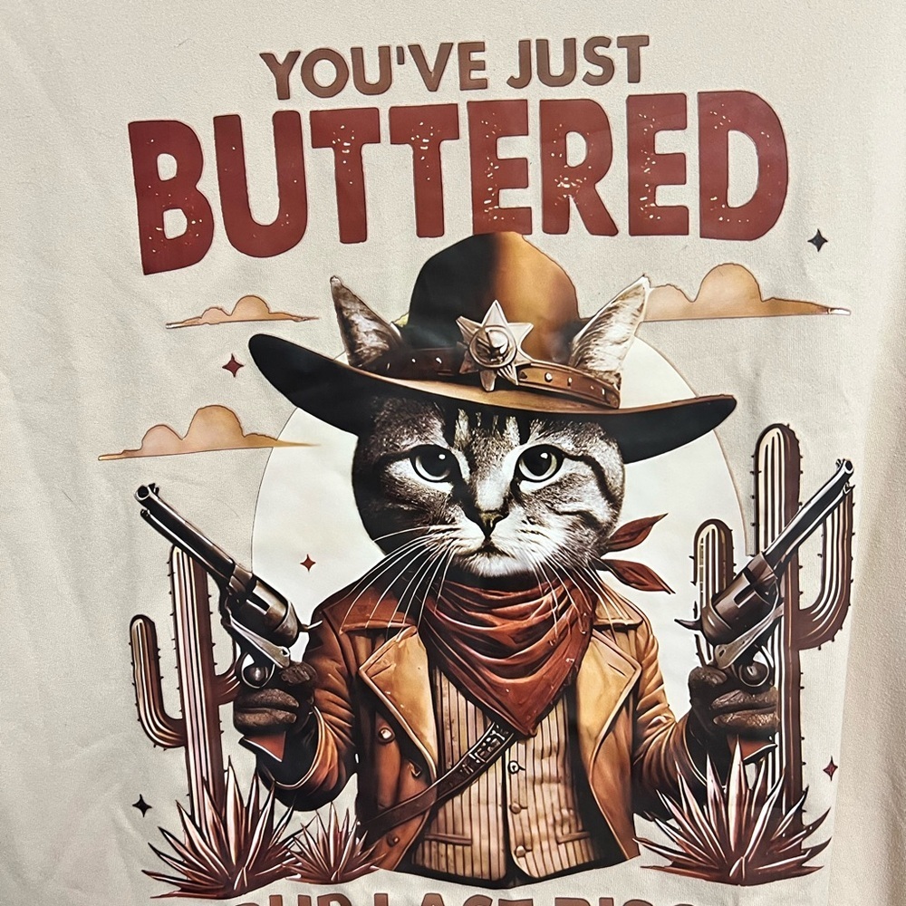 SHEIN Beige You’ve Just Buttered Your Last Biscuit T-shirt - Picture 3 of 5